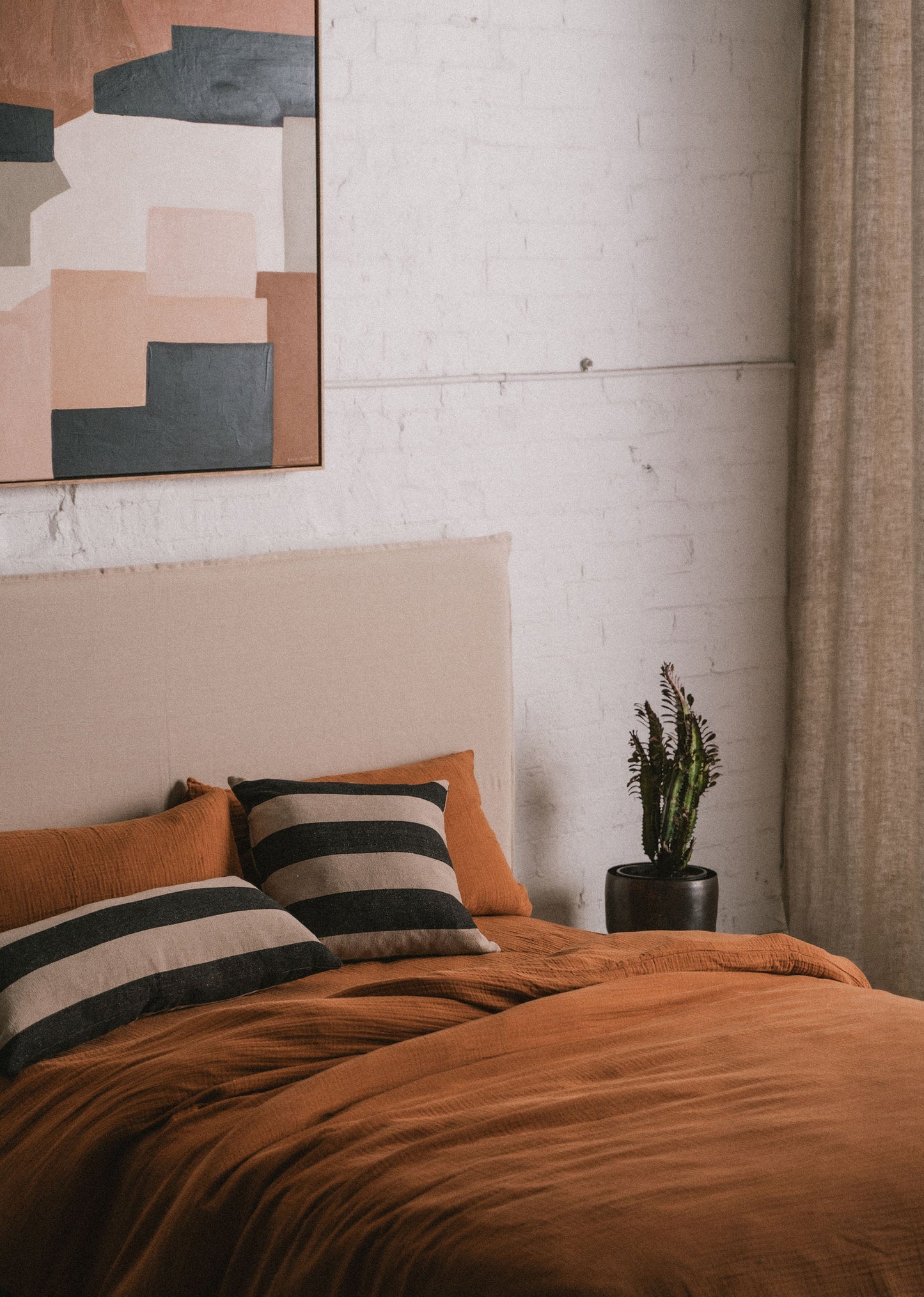 Enes Pillowcases | Terracotta | Set of 2 - - - Saardé - Saardé.