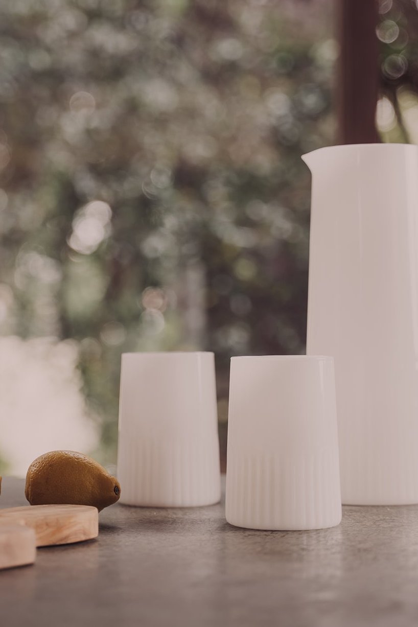 Kairos Large Water Glass | Opaque White | Set of 2 - - - Saardé - Saardé.