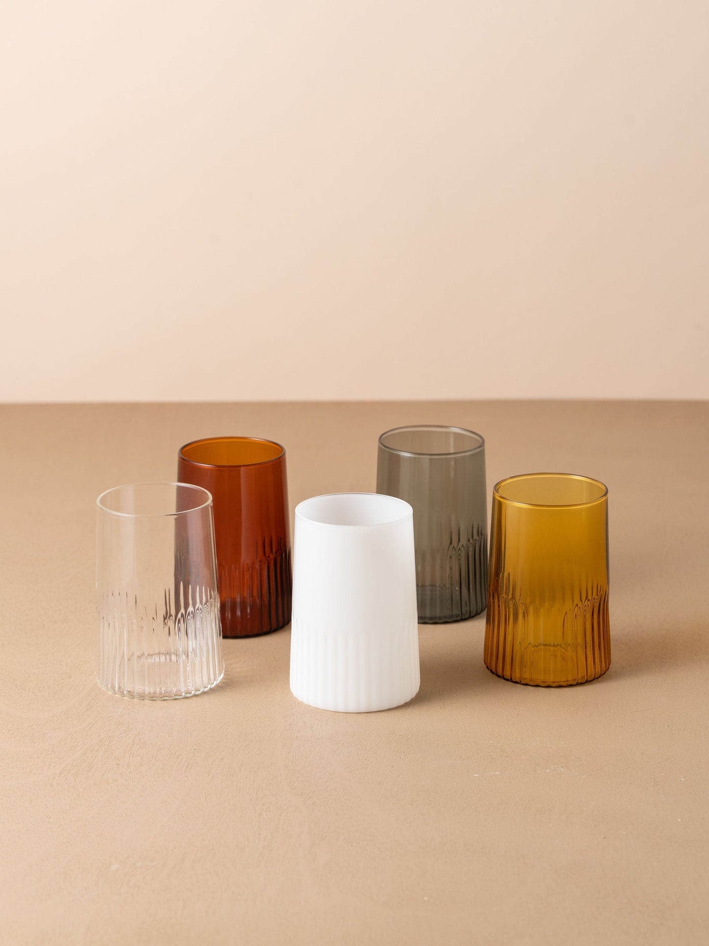 Kairos Large Water Glass | Smoke | Set of 2 - - - Saardé - Saardé.
