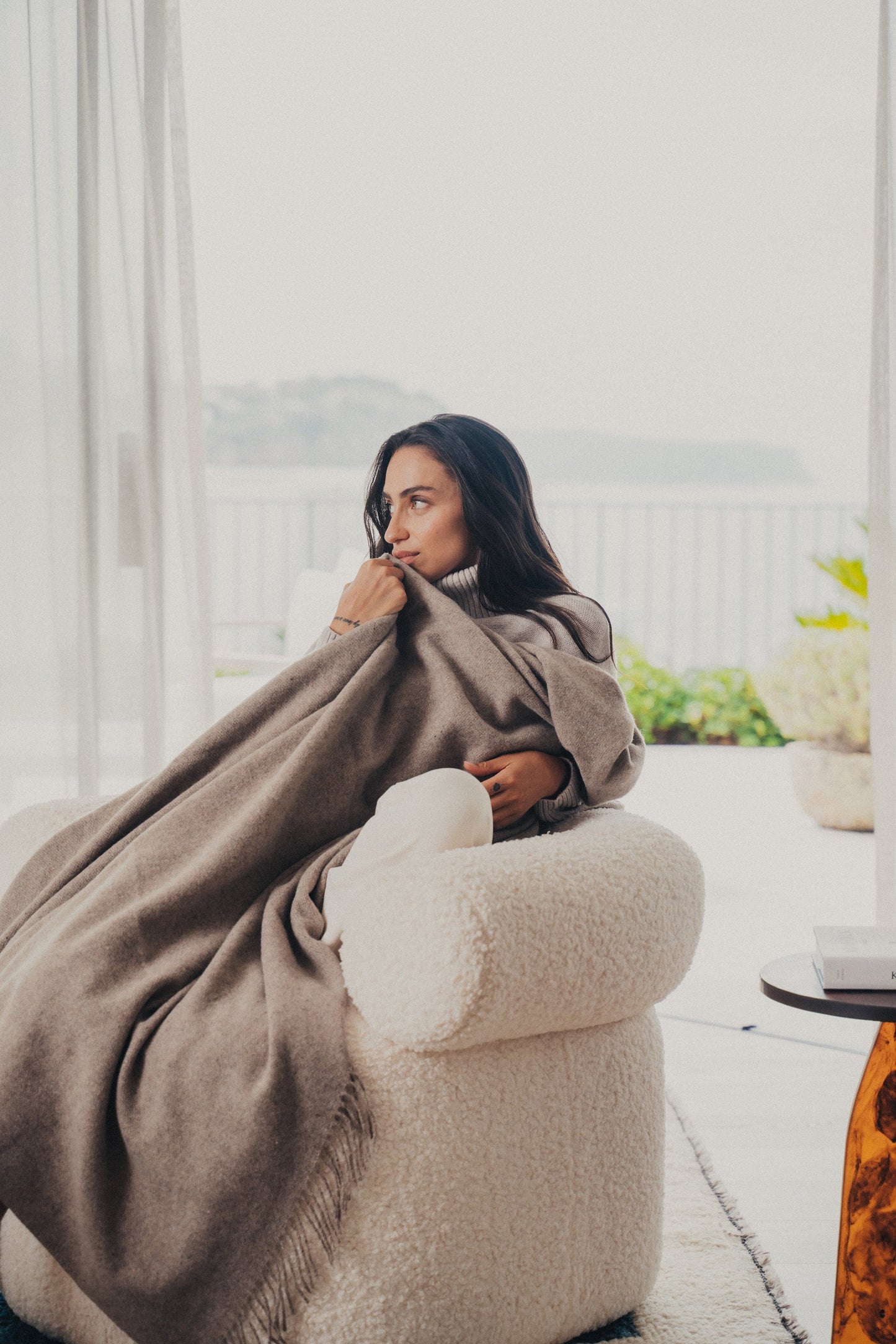 Merino Wool Throw | Latte - - - Saardé - Saardé.
