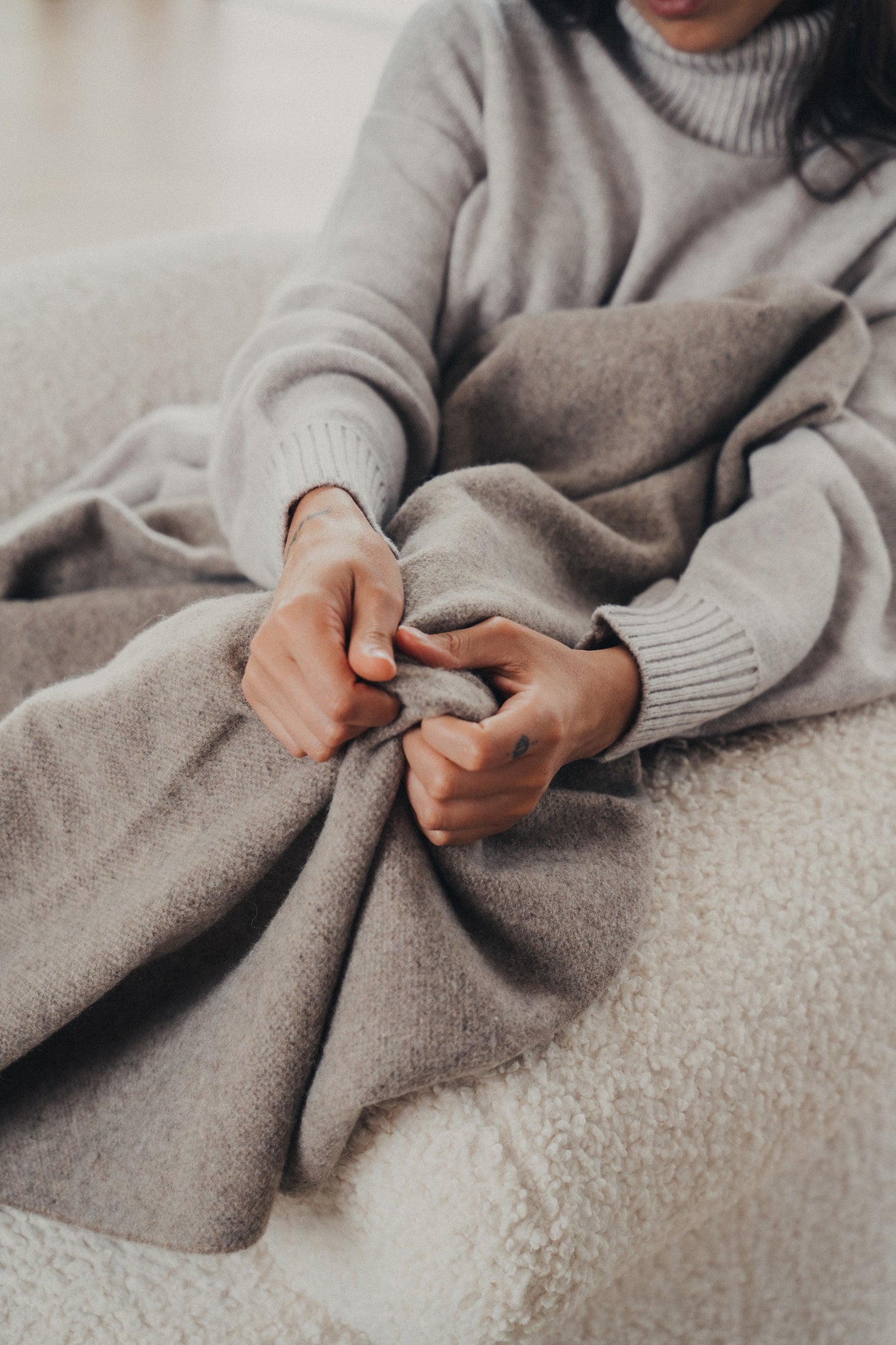 Merino Wool Throw | Latte - - - Saardé - Saardé.