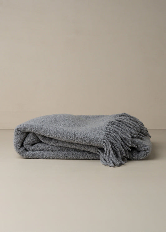 Boucle Wool Throw | Grey - - - Saardé - Saardé.