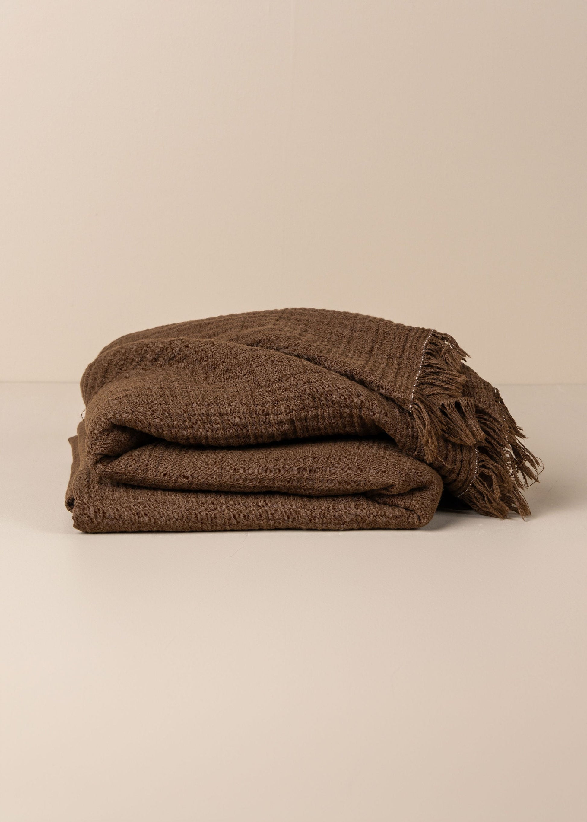Enes Cotton Throw | Chocolate -  -  - Saardé - Saardé.
