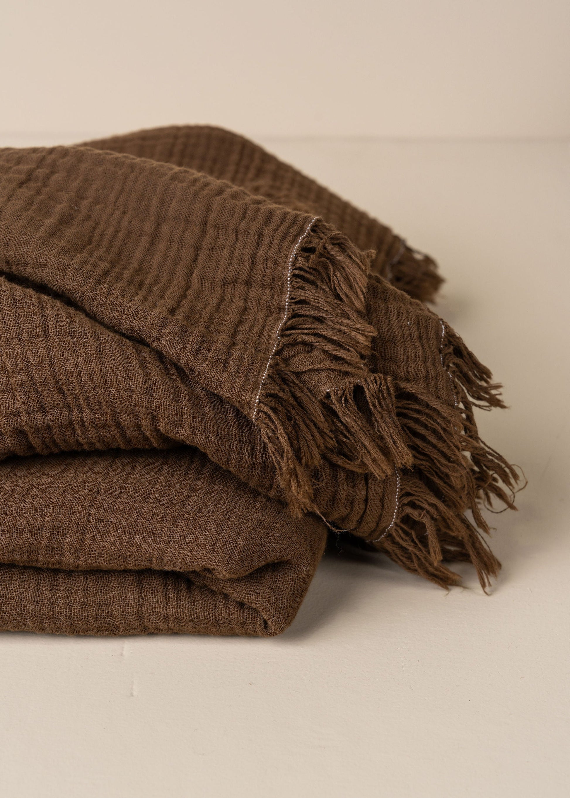 Enes Cotton Throw | Chocolate -  -  - Saardé - Saardé.