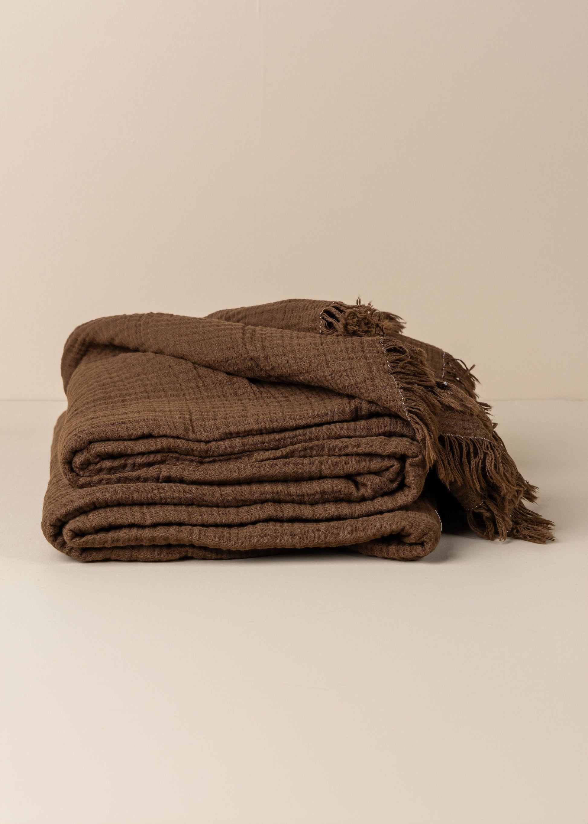 Enes Cotton Bedcover | Chocolate - - - Saardé - Saardé.