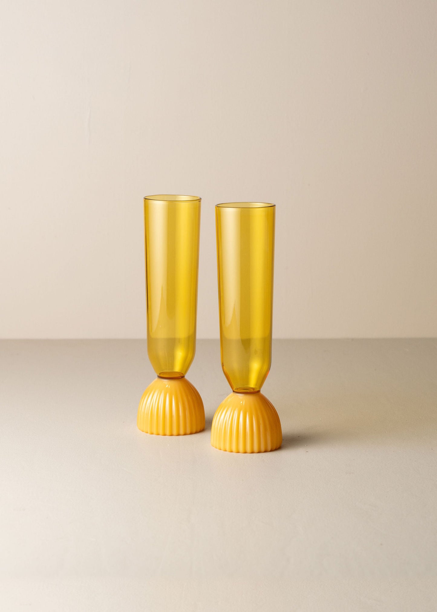 Kairos Champagne Flute | Yellow Topaz | Set of 2 -  -  - Saardé - Saardé.
