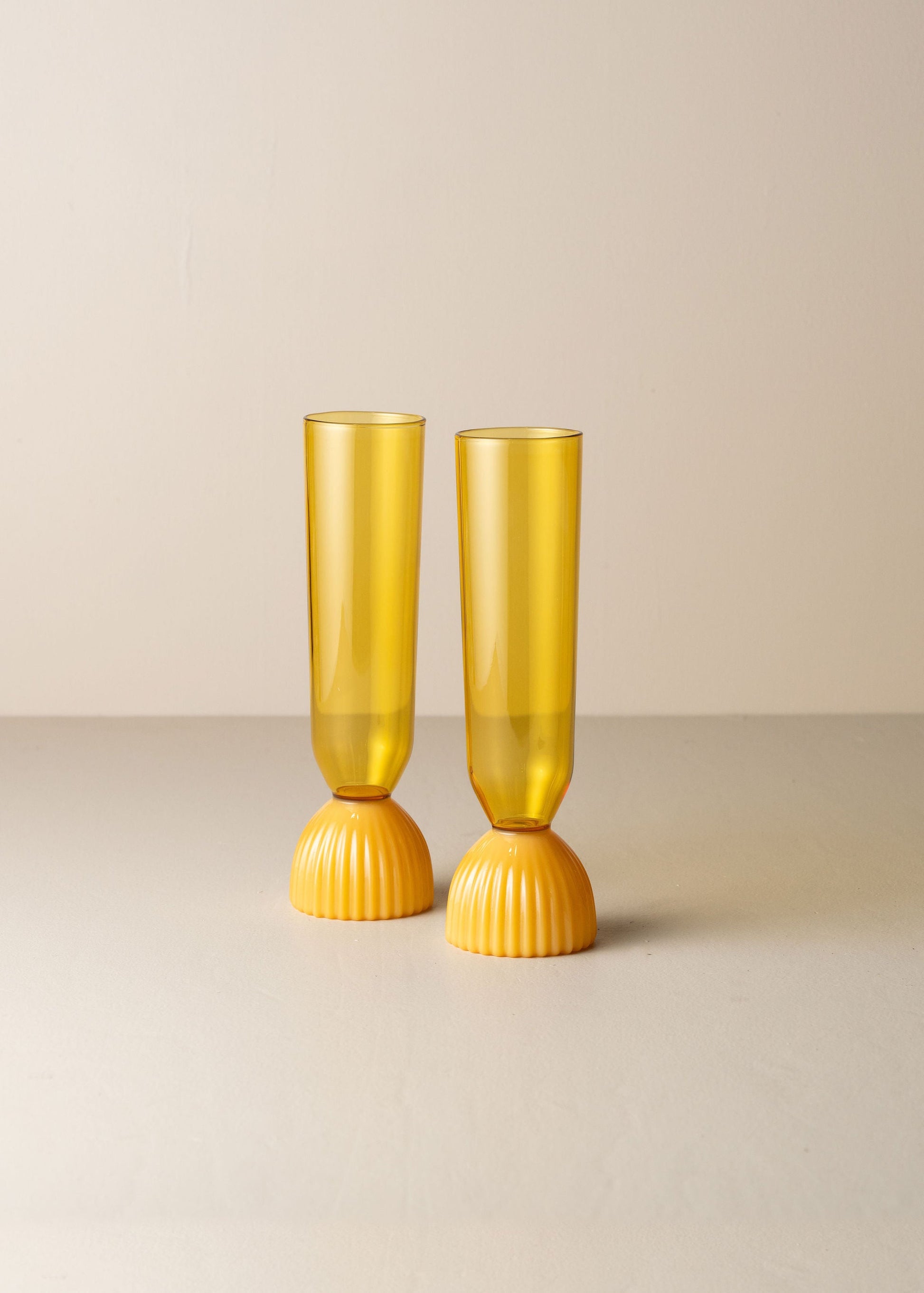 Kairos Champagne Flute | Yellow Topaz | Set of 2 -  -  - Saardé - Saardé.