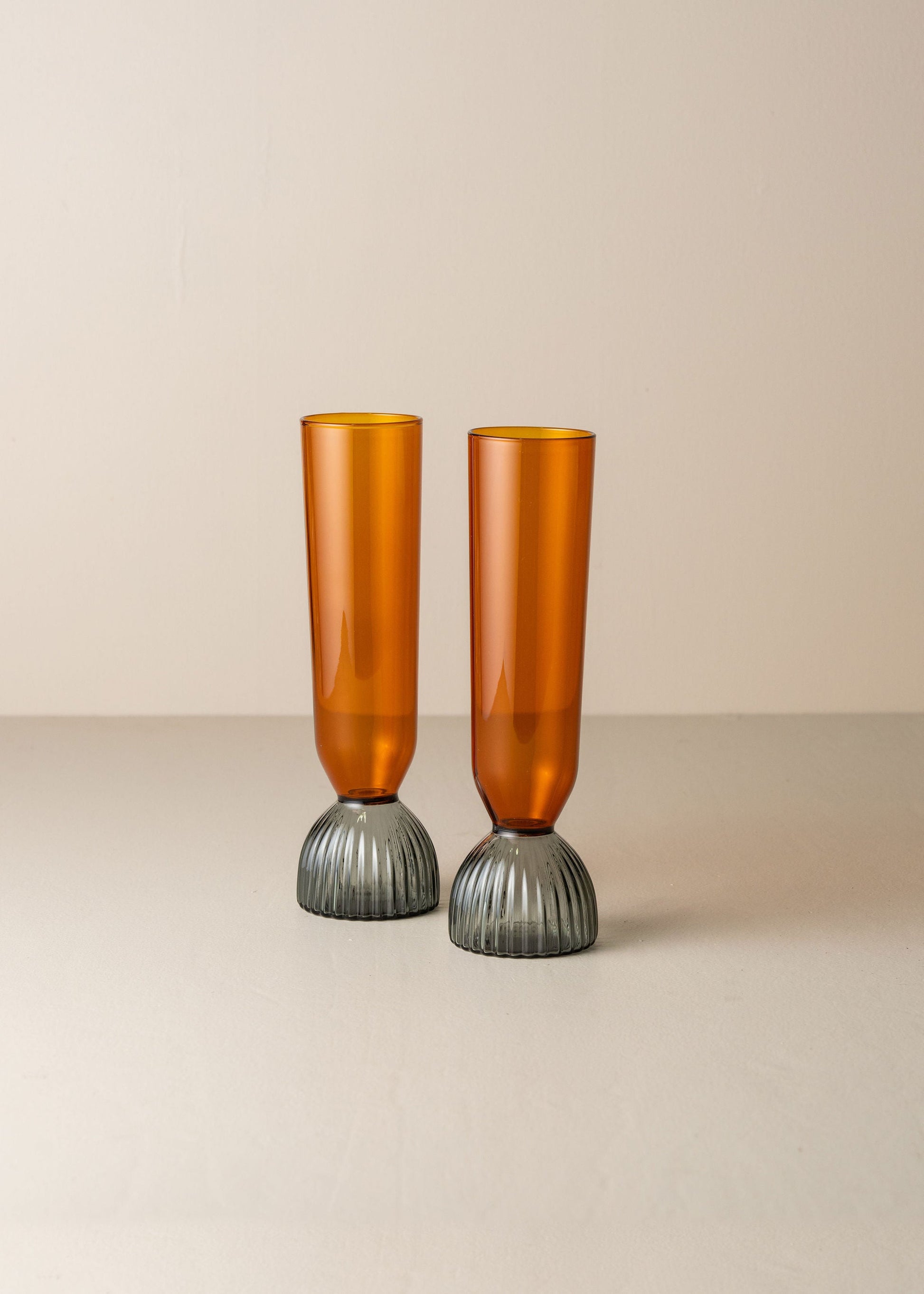Kairos Champagne Flute | Smoke | Set of 2 -  -  - Saardé - Saardé.