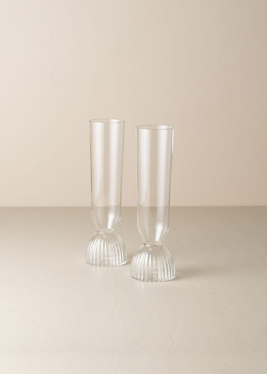 Kairos Champagne Flute | Clear | Set of 2 -  -  - Saardé - Saardé.