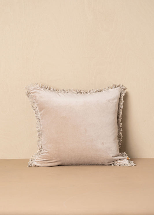 Velvet Cushion | Stone - Square (With Feather Insert) - Square (With Feather Insert) - Saardé - Saardé.