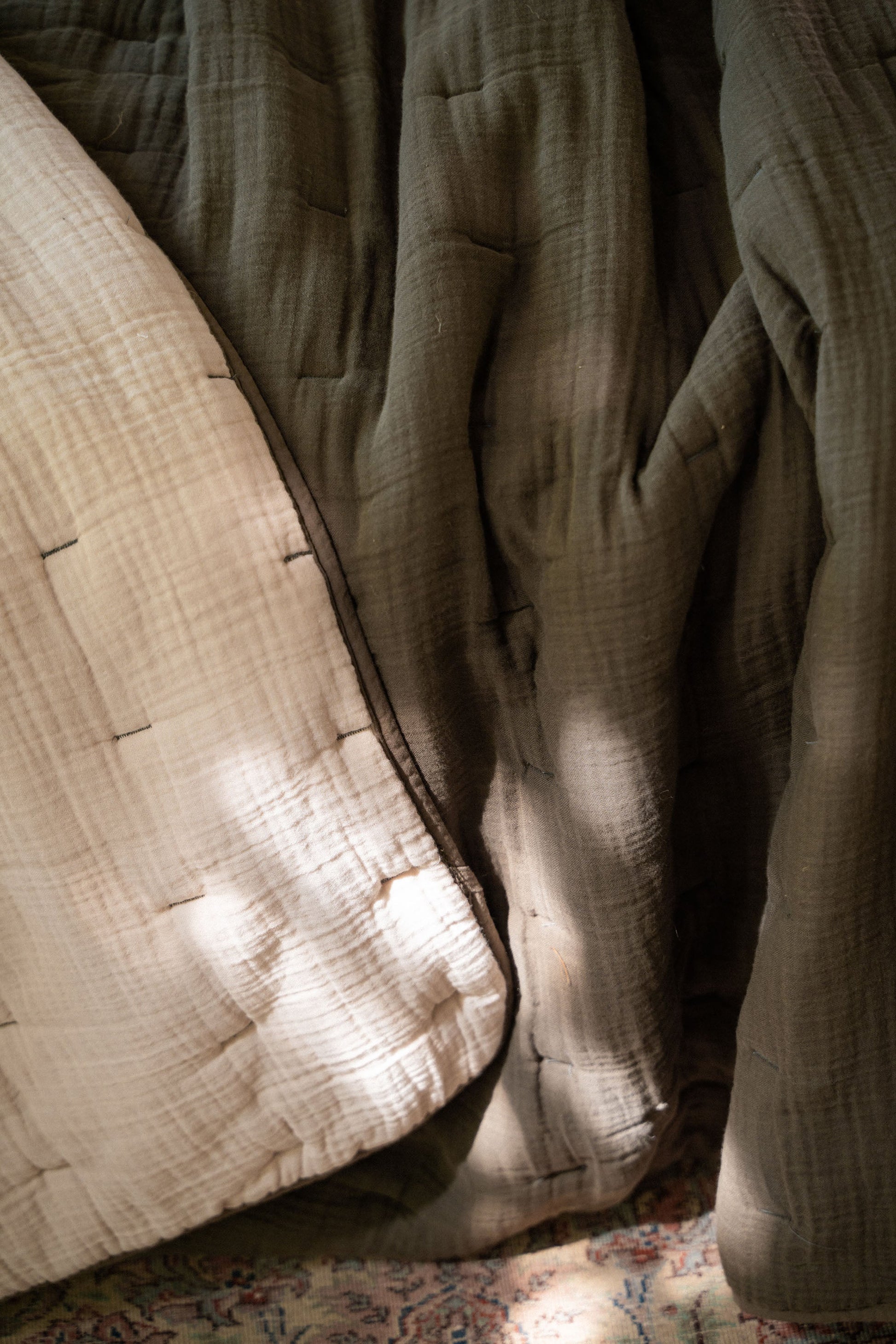Enes Quilted Bed Cover | Olive -  -  - Saardé - Saardé.
