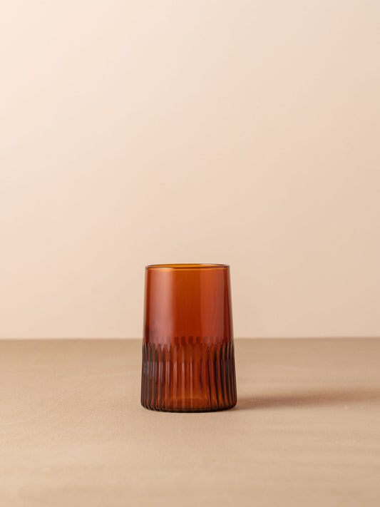Kairos Large Water Glass | Dark Amber | Set of 2 - - - Saardé - Saardé.