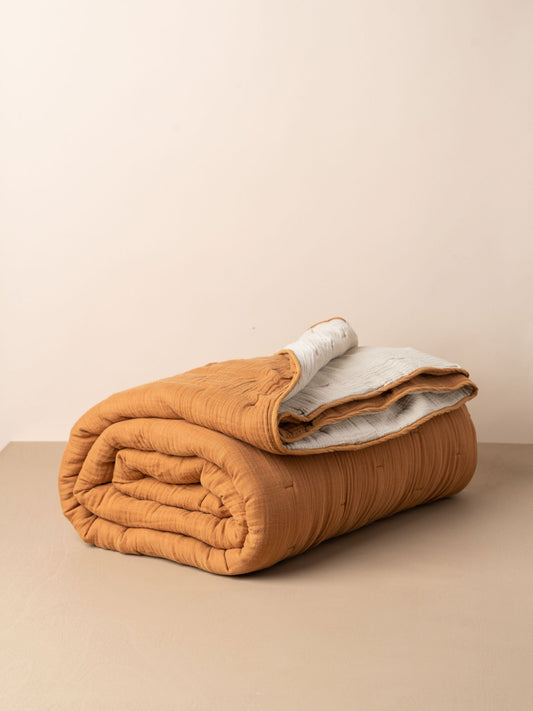 Enes Quilted Bed Cover | Terracotta -  -  - Saardé - Saardé.