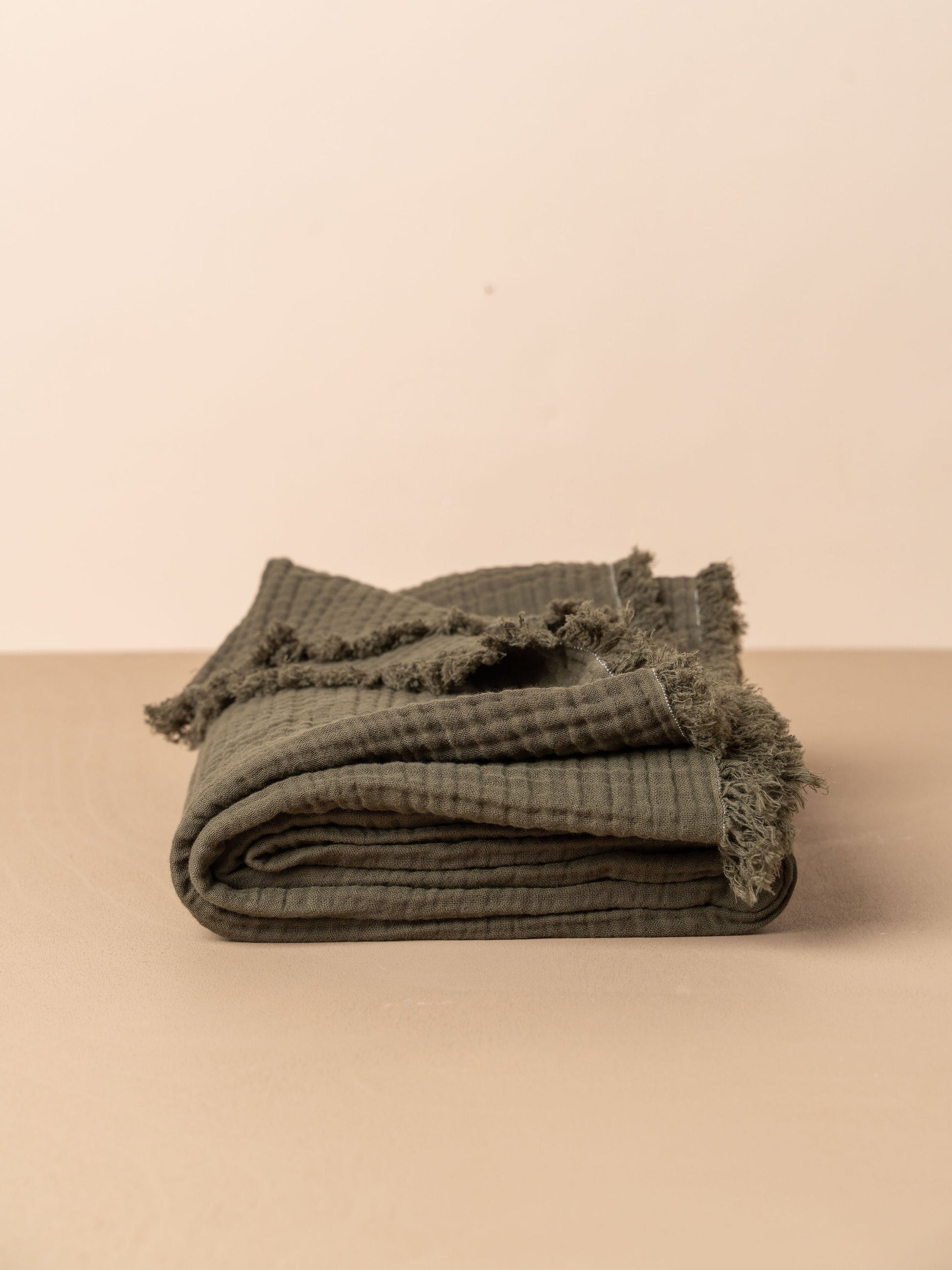 Enes Cotton Bedcover | Dark Olive -  -  - Saardé - Saardé.