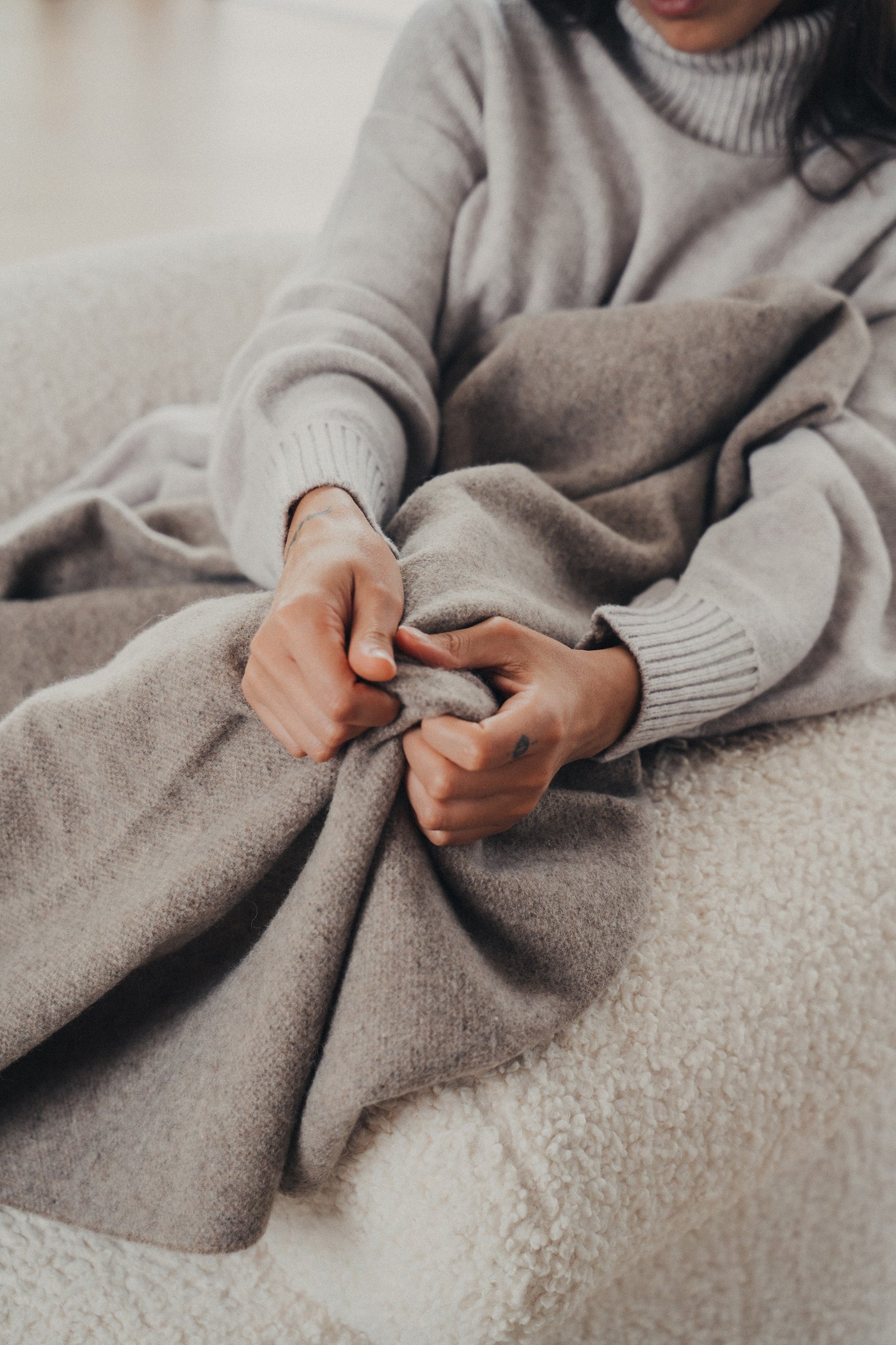 Merino Wool Throw | Latte -  -  - Saardé - Saardé.