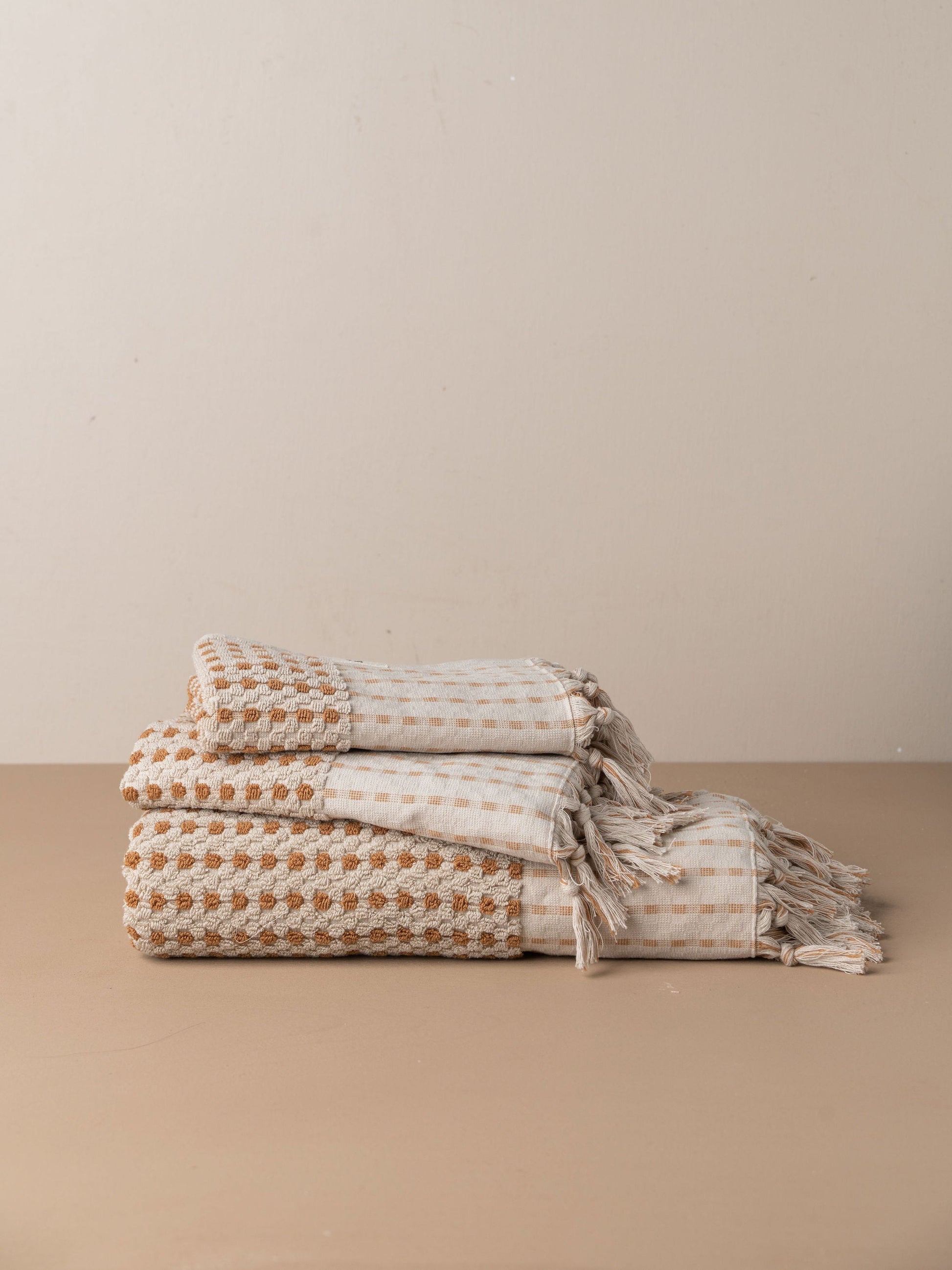 Chickpea Bath Sheet Bundle - Stone/Terracotta -  -  - Saardé - Saardé.