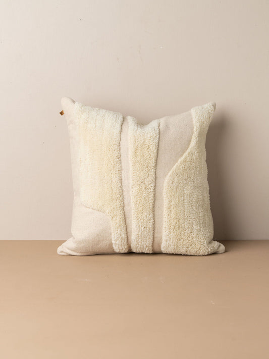 Abstract Square Cushion - Ivory -  -  - Saardé - Saardé.