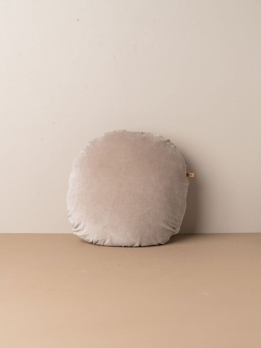 Linen/Velvet Round Cushion | Stone - Default Title - Default Title - Saardé - Saardé.