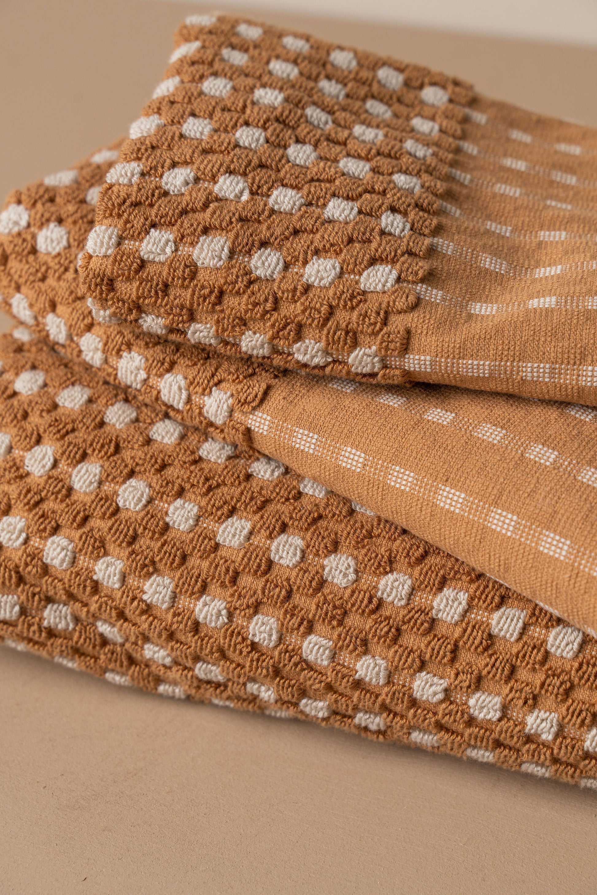 Chickpea Bath Sheet Collection - Terracotta/Stone -  -  - Saardé - Saardé.
