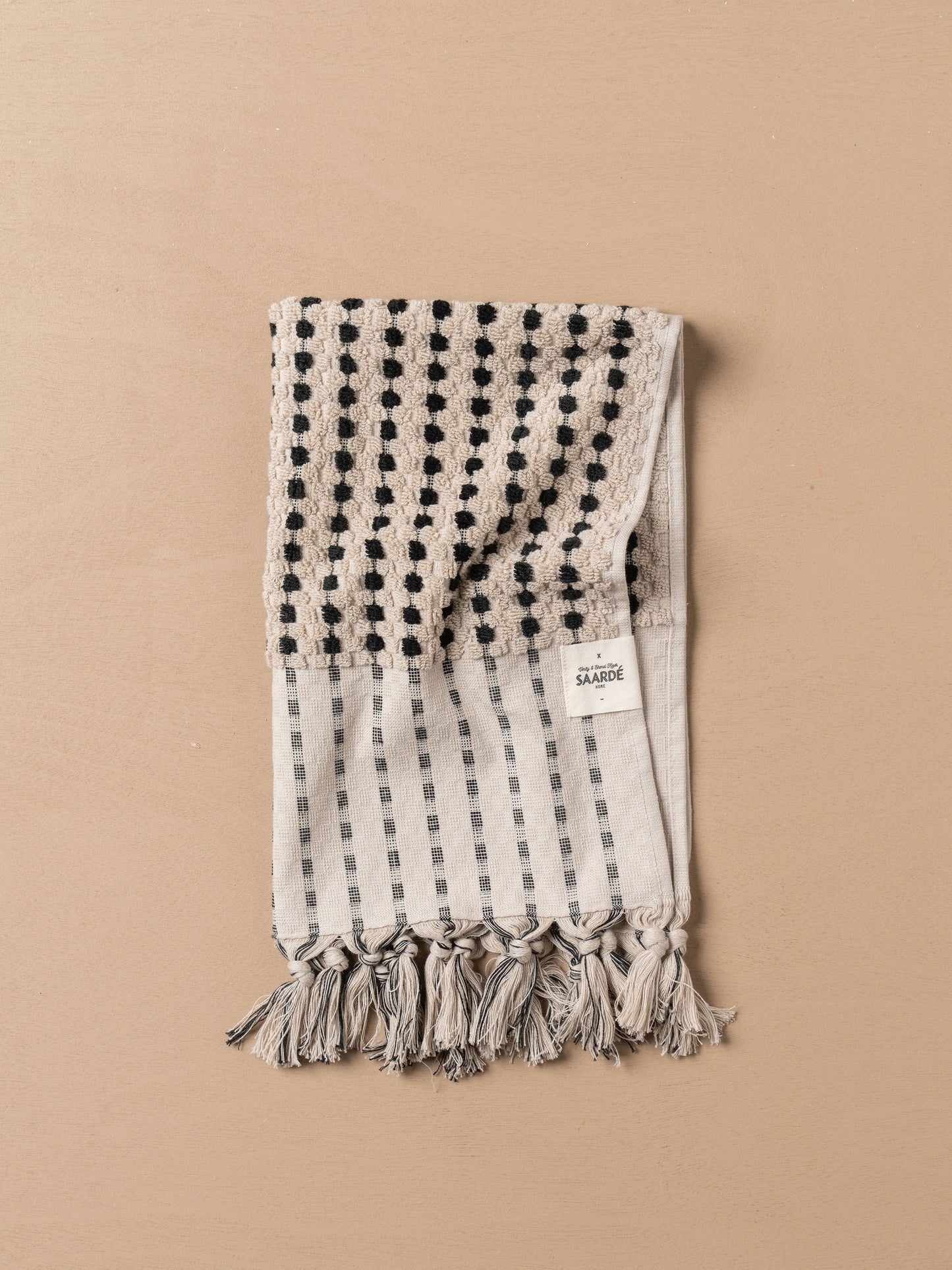 Chickpea Bath Sheet Bundle - Stone/Black -  -  - Saardé - Saardé.