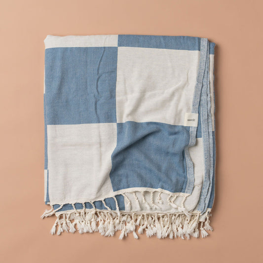 Sicily Cotton Throw | Storm Blue -  -  - Saardé - Saardé.