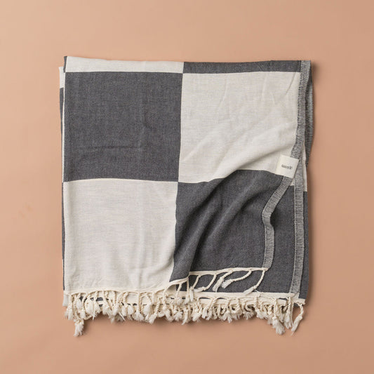 Sicily Cotton Throw | Black -  -  - Saardé - Saardé.