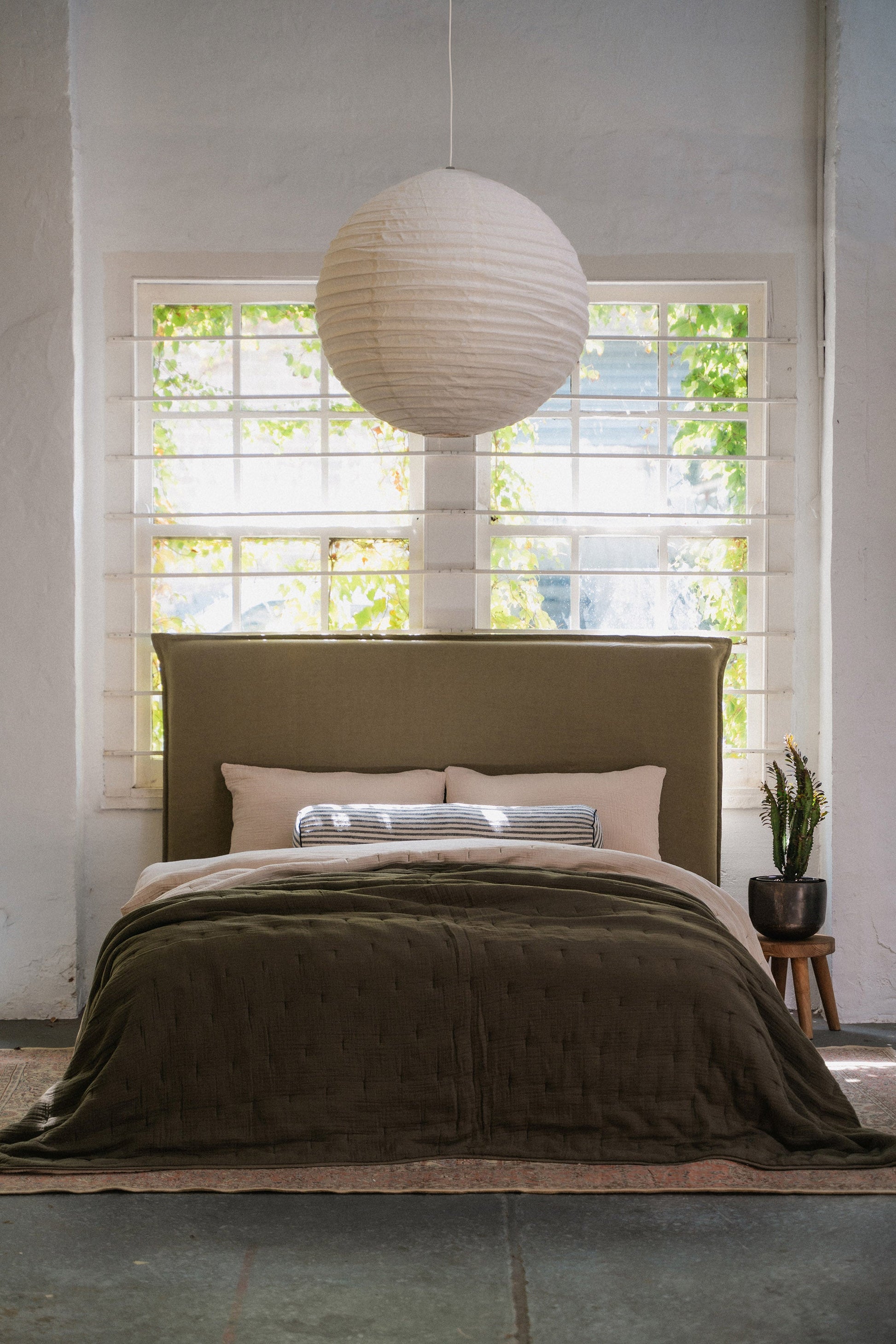 Enes Quilted Bed Cover | Olive -  -  - Saardé - Saardé.