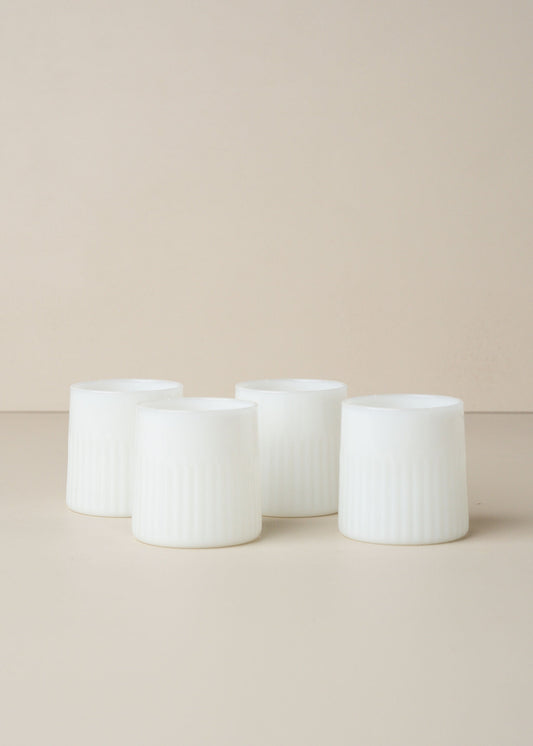 Kairos Medium Water Glass | Opaque White | Set of 4 - - - Saardé - Saardé.
