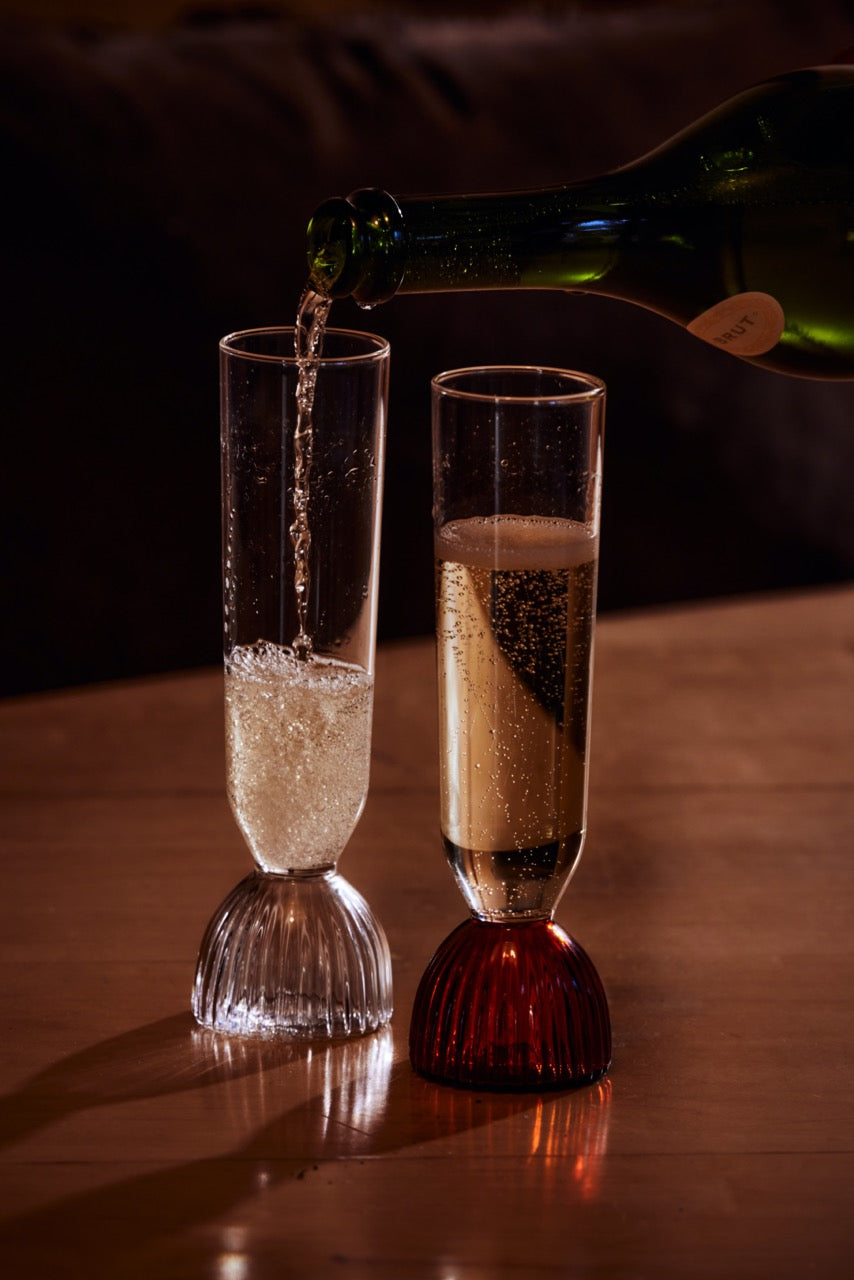 Kairos Champagne Flute | Dark Amber | Set of 2 - - - Saardé - Saardé.
