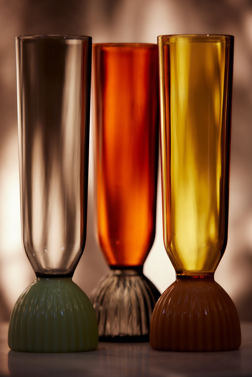 Kairos Champagne Flute | Smoke | Set of 2 - - - Saardé - Saardé.