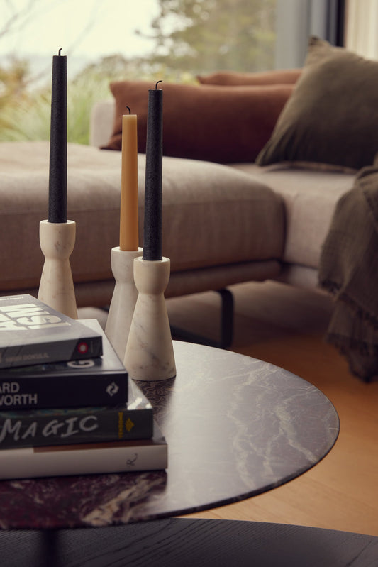 Muum Marble Candle Holder - Large - White - - - Saardé - Saardé.