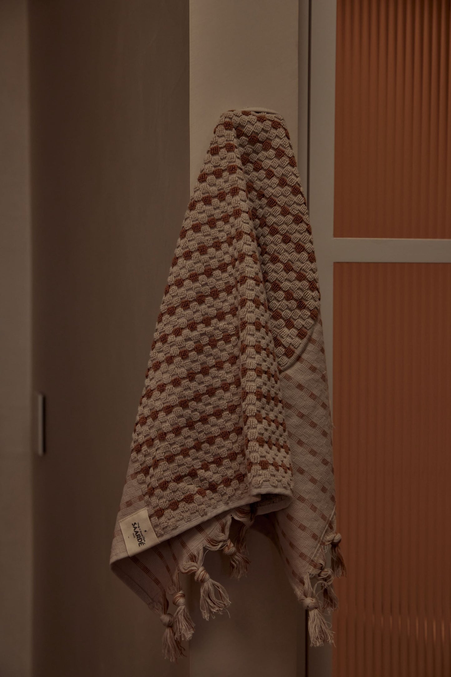 Chickpea Bath Sheet Collection - Stone/Terracotta -  -  - Saardé - Saardé.