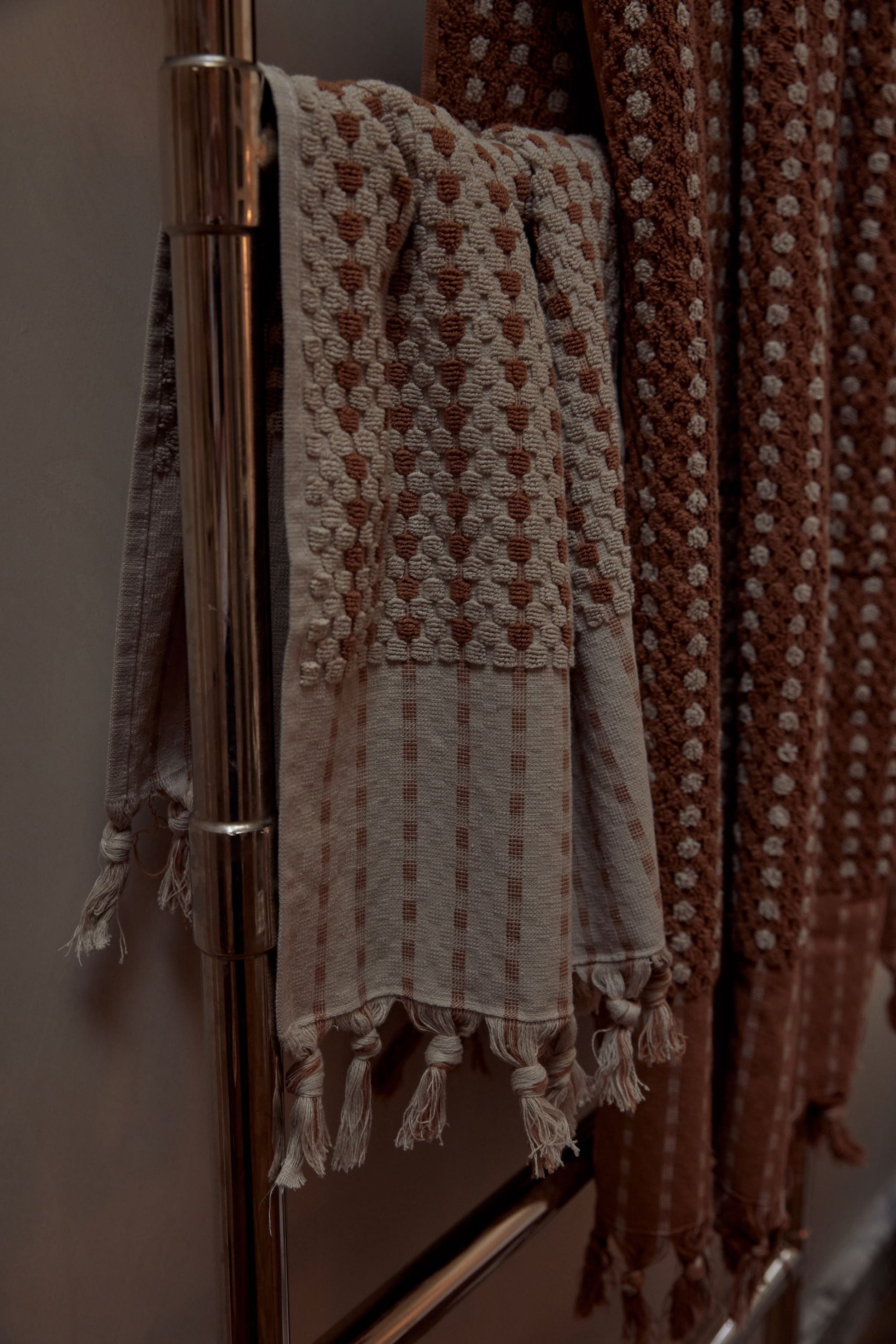 Chickpea Bath Sheet Collection - Terracotta/Stone -  -  - Saardé - Saardé.