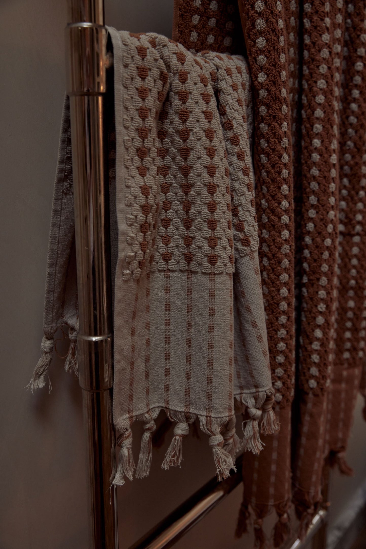 Chickpea Bath Sheet Collection - Stone/Terracotta -  -  - Saardé - Saardé.